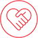 Heart handshake icon