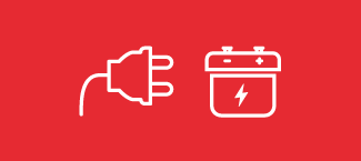 Icon image of plug and battery